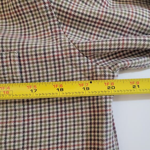 Vintage Lands' End Kids Button Down Shirt 14-14 Husky Brown Check Long Sleeve - Picture 9 of 11